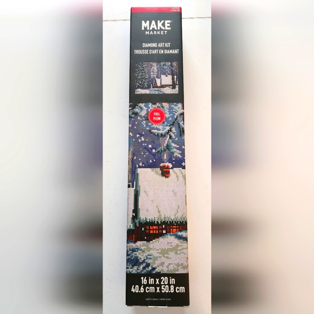 NIB Diamond Art Kit Winter Trees House Snow 16"x20" by Make Market